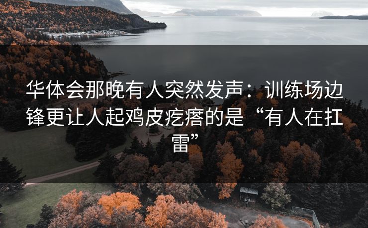 华体会那晚有人突然发声：训练场边锋更让人起鸡皮疙瘩的是“有人在扛雷”
